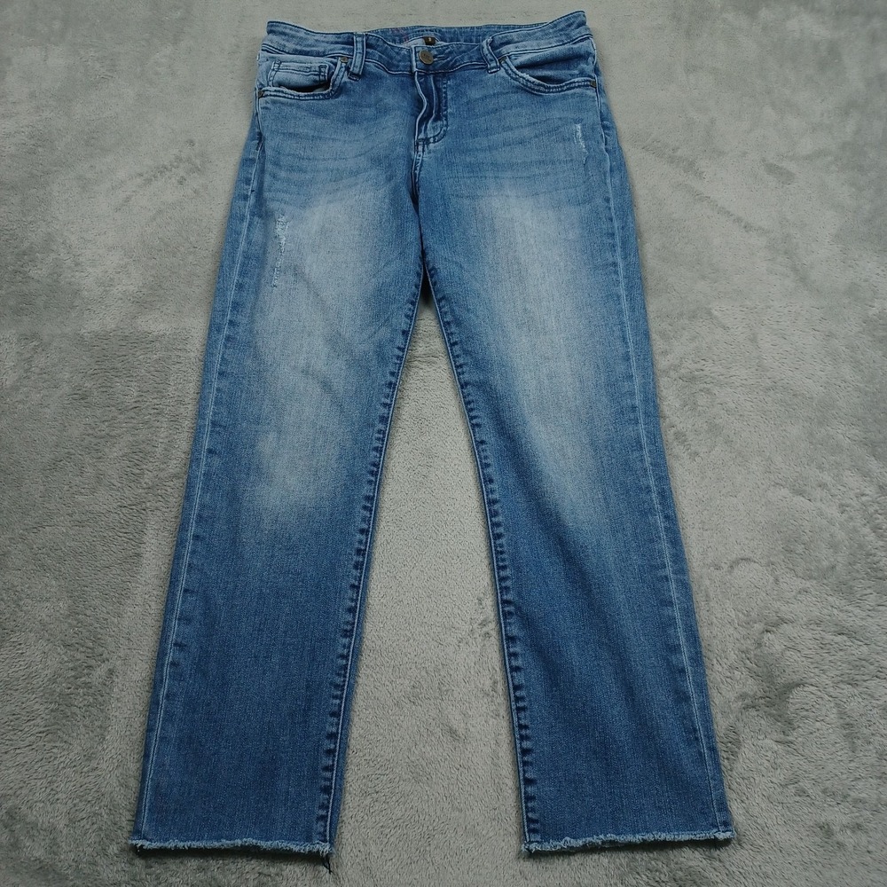 Kut From The‎ Cloth Jeans Womens 8 Blue Denim Cropped Preppy Light Wash